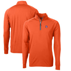 Denver Broncos Cutter & Buck Adapt Eco Knit Stretch Recycled Quarter-Zip Throwback Pullover Top - Orange - NFL