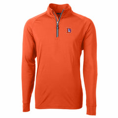Denver Broncos Cutter & Buck Adapt Eco Knit Stretch Recycled Quarter-Zip Throwback Pullover Top - Orange - NFL