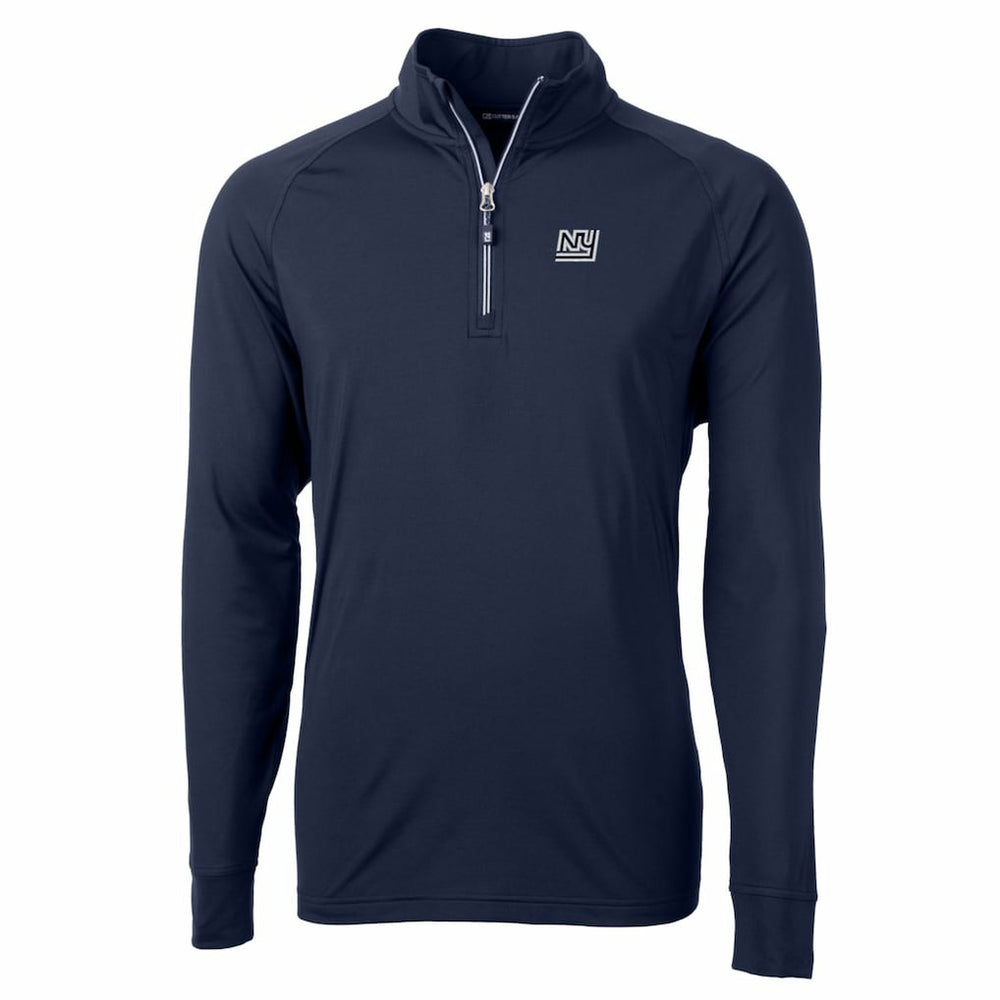 New York Giants Cutter & Buck Adapt Eco Knit Stretch Recycled Quarter-Zip Throwback Pullover Top - Navy - NFL