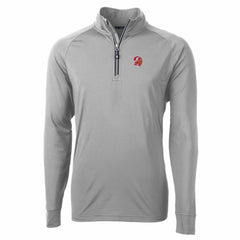 Tampa Bay Buccaneers Cutter & Buck Adapt Eco Knit Stretch Recycled Quarter-Zip Throwback Pullover Top - Pewter - NFL