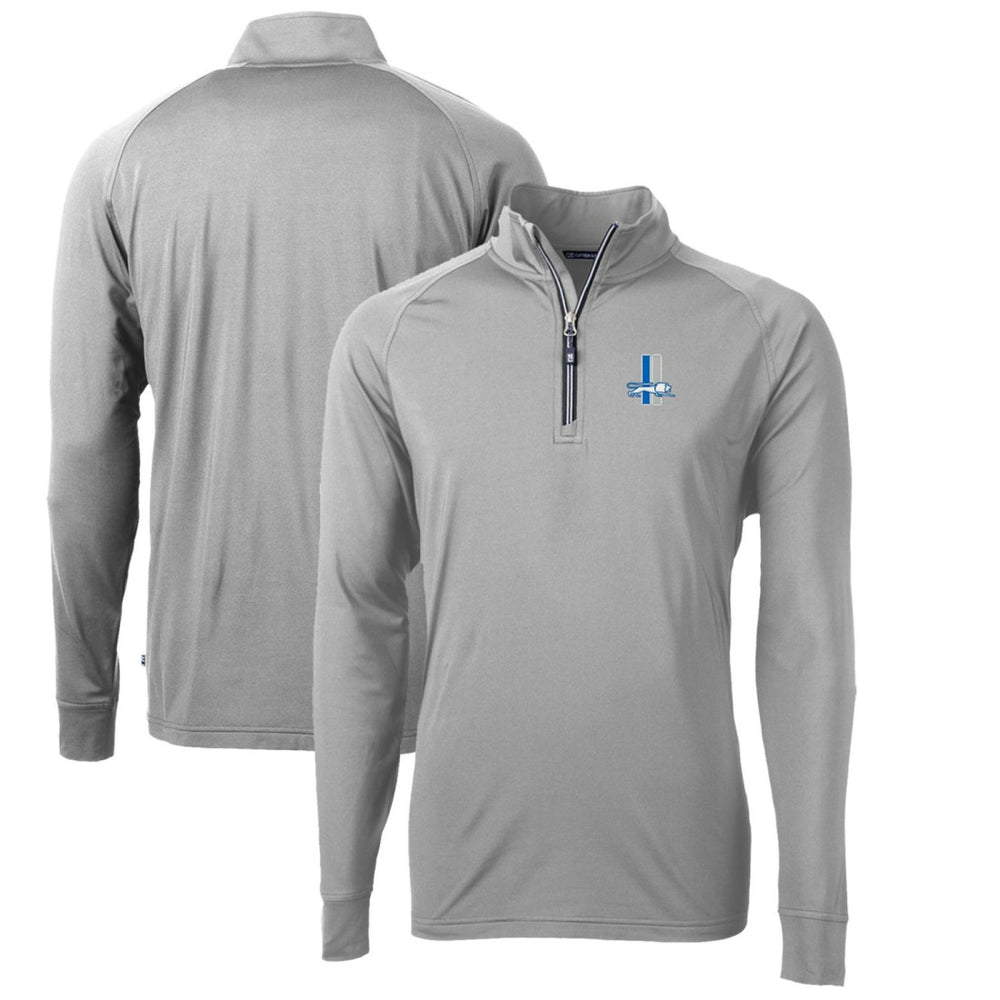 Detroit Lions Cutter & Buck Adapt Eco Knit Stretch Recycled Quarter-Zip Throwback Pullover Top - Gray - NFL