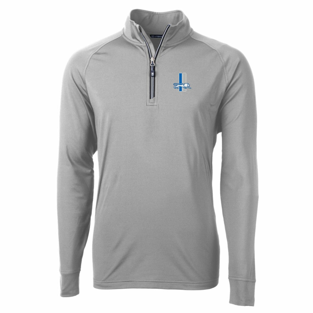 Detroit Lions Cutter & Buck Adapt Eco Knit Stretch Recycled Quarter-Zip Throwback Pullover Top - Gray - NFL
