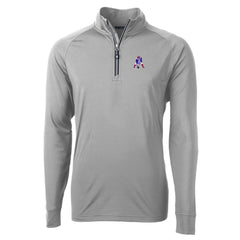 New England Patriots Cutter & Buck Adapt Eco Knit Stretch Recycled Quarter-Zip Throwback Pullover Top - Gray - NFL