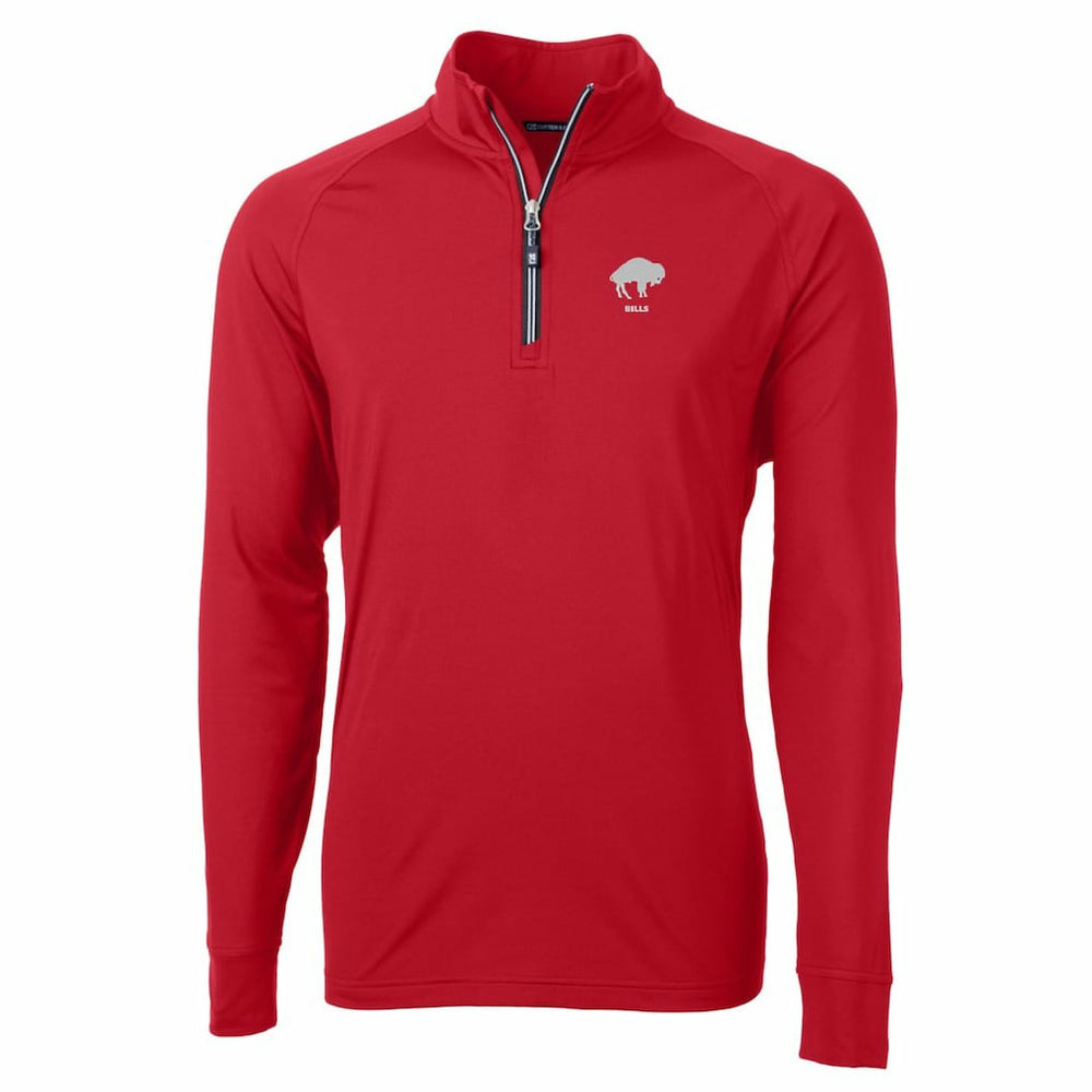 Buffalo Bills Cutter & Buck Adapt Eco Knit Stretch Recycled Quarter-Zip Throwback Pullover Top - Red - NFL