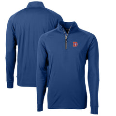 Denver Broncos Cutter & Buck Adapt Eco Knit Stretch Recycled Quarter-Zip Throwback Pullover Top - Royal - NFL