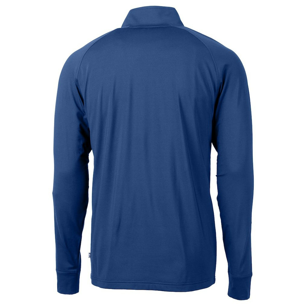 New England Patriots Cutter & Buck Adapt Eco Knit Stretch Recycled Quarter-Zip Throwback Pullover Top - Royal - NFL