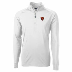 Chicago Bears Cutter & Buck Adapt Eco Knit Stretch Recycled Quarter-Zip Throwback Pullover Top - White - NFL