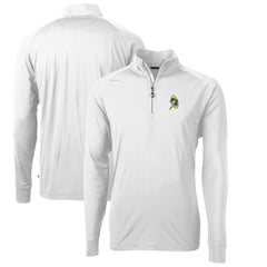 Green Bay Packers Cutter & Buck Adapt Eco Knit Stretch Recycled Quarter-Zip Throwback Pullover Top - White - NFL