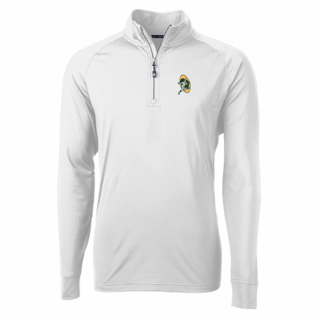 Green Bay Packers Cutter & Buck Adapt Eco Knit Stretch Recycled Quarter-Zip Throwback Pullover Top - White - NFL