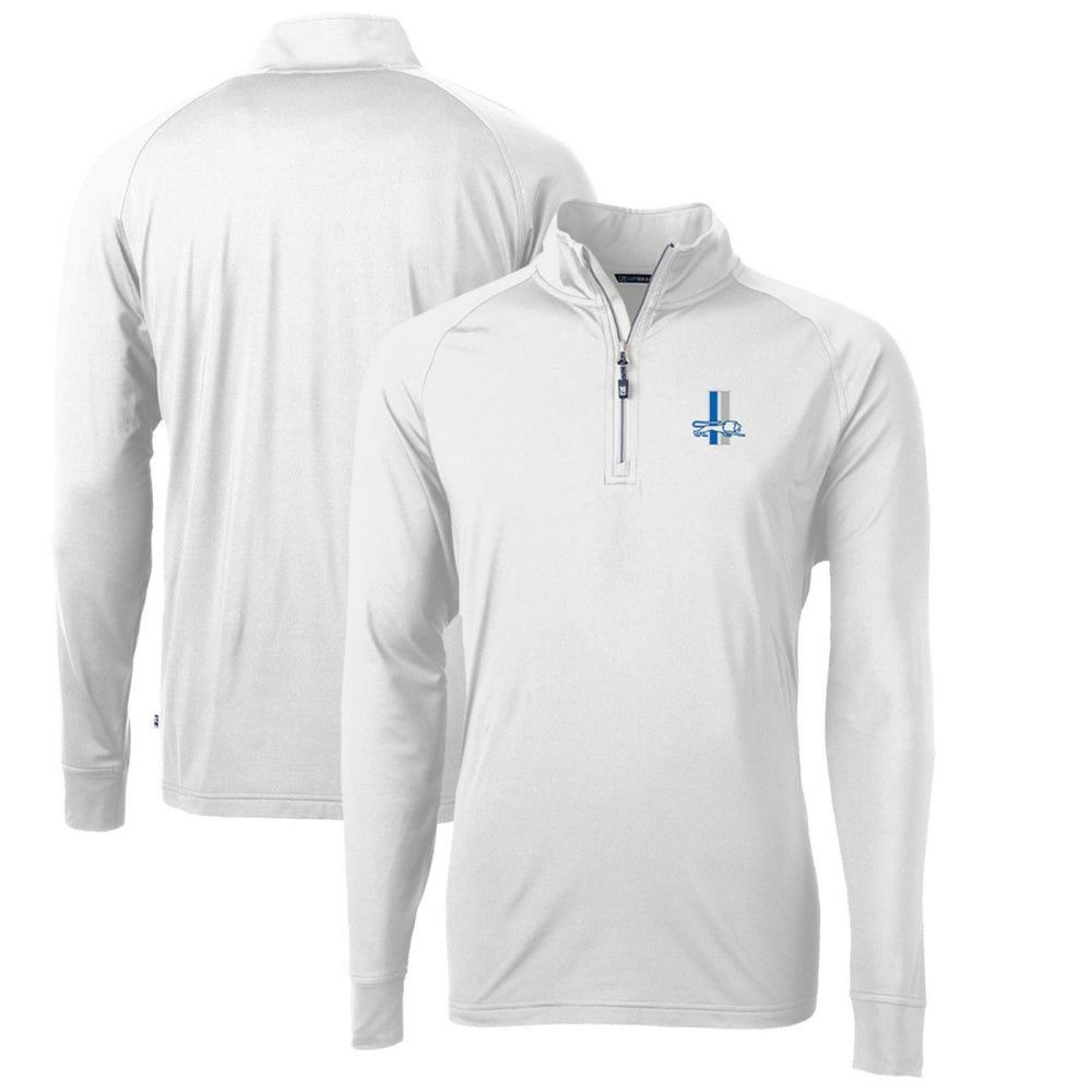 Detroit Lions Cutter & Buck Adapt Eco Knit Stretch Recycled Quarter-Zip Throwback Pullover Top - White - NFL