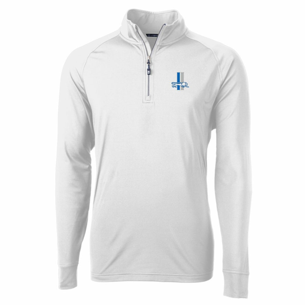 Detroit Lions Cutter & Buck Adapt Eco Knit Stretch Recycled Quarter-Zip Throwback Pullover Top - White - NFL