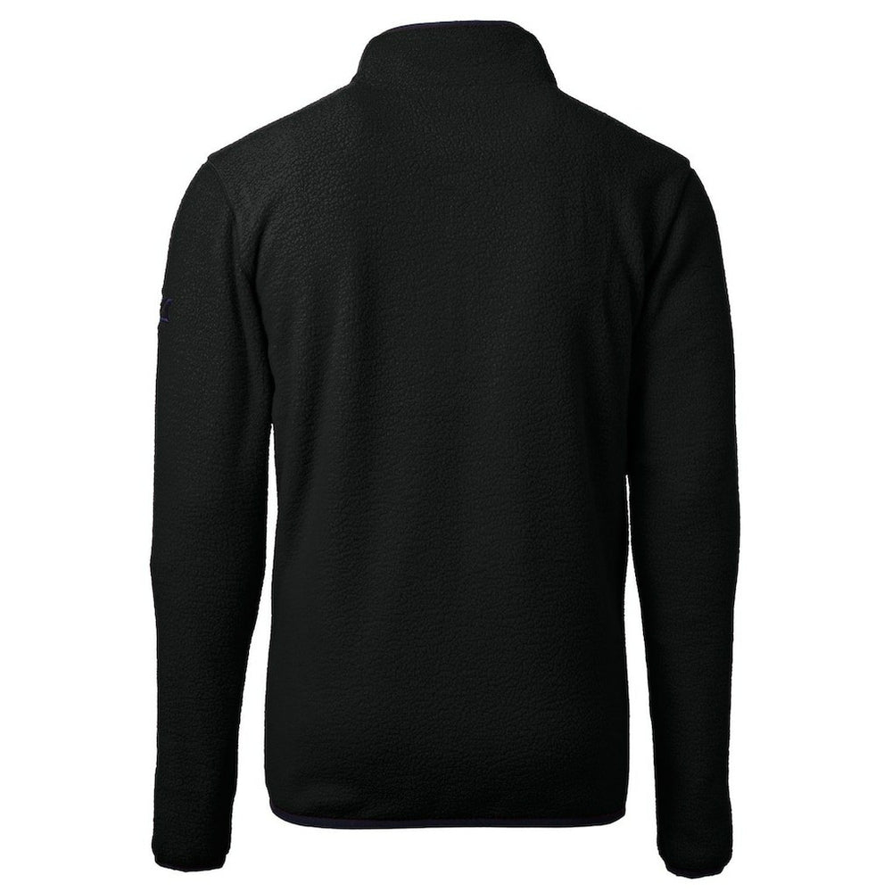 New Orleans Saints Cutter & Buck Throwback Eco Sherpa Fleece Quarter-Zip Pullover Jacket - Black - NFL