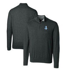 Detroit Lions Cutter & Buck Throwback Logo Lakemont Tri-Blend Quarter-Zip Pullover Sweater - Heather Charcoal - NFL