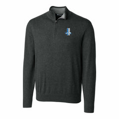 Detroit Lions Cutter & Buck Throwback Logo Lakemont Tri-Blend Quarter-Zip Pullover Sweater - Heather Charcoal - NFL