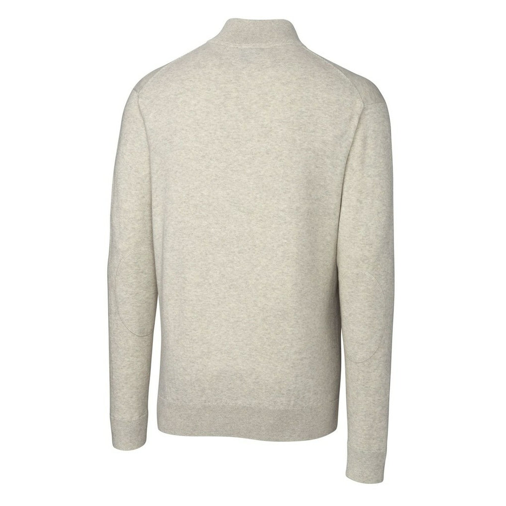 New Orleans Saints Cutter & Buck Throwback Logo Lakemont Tri-Blend Quarter-Zip Pullover Sweater - Oatmeal - NFL
