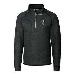 Atlanta Falcons Cutter & Buck Throwback Logo Mainsail Sweater-Knit Half-Zip Pullover Jacket - Heather Charcoal - NFL