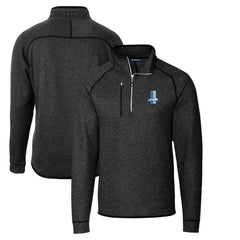 Detroit Lions Cutter & Buck Throwback Logo Mainsail Sweater-Knit Half-Zip Pullover Jacket - Heather Charcoal - NFL