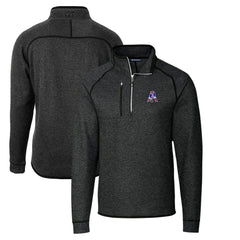 New England Patriots Cutter & Buck Throwback Logo Mainsail Sweater-Knit Half-Zip Pullover Jacket - Heather Charcoal - NFL