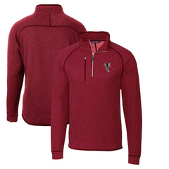 Atlanta Falcons Cutter & Buck Mainsail Sweater-Knit Half-Zip Pullover Jacket - Red - NFL