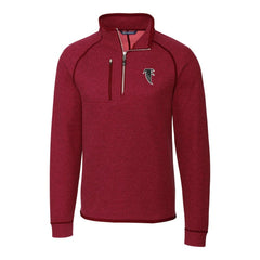 Atlanta Falcons Cutter & Buck Mainsail Sweater-Knit Half-Zip Pullover Jacket - Red - NFL