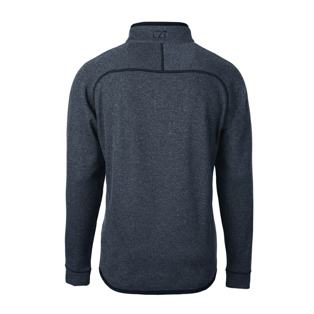 Chicago Bears Cutter & Buck Throwback Logo Mainsail Sweater-Knit Half-Zip Pullover Jacket - Heather Navy - NFL