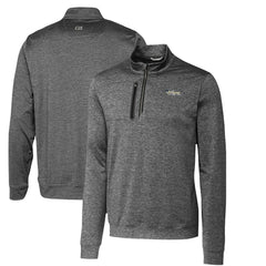 New York Jets Cutter & Buck Stealth Heathered Throwback Logo Quarter-Zip Pullover Top - Steel - NFL