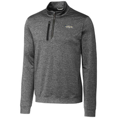 New York Jets Cutter & Buck Stealth Heathered Throwback Logo Quarter-Zip Pullover Top - Steel - NFL