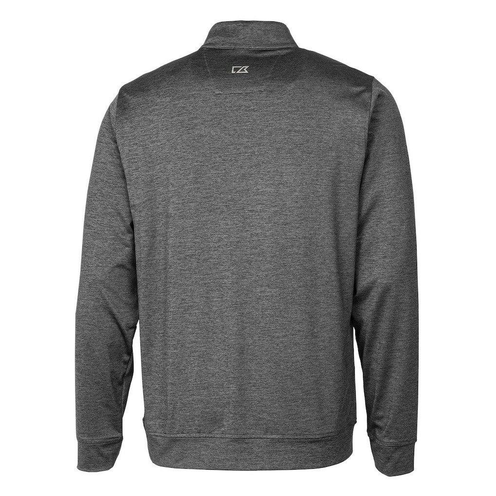 New York Jets Cutter & Buck Stealth Heathered Throwback Logo Quarter-Zip Pullover Top - Steel - NFL