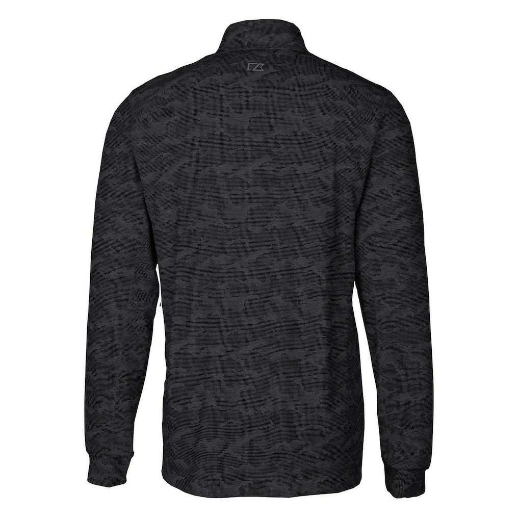 Cincinnati Bengals Cutter & Buck Throwback Logo Traverse Camo Print Stretch Quarter-Zip Pullover Top - Black - NFL