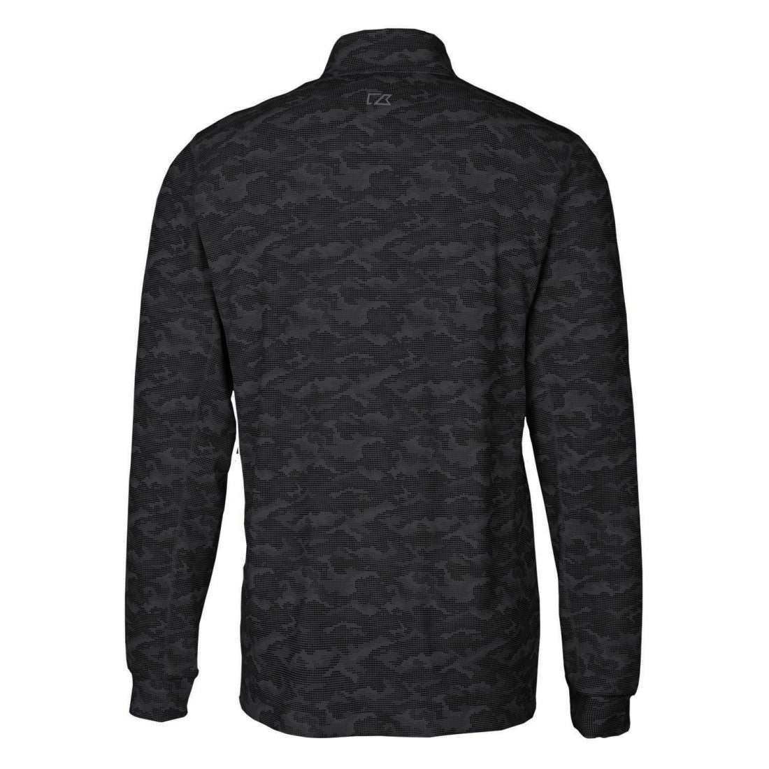 Detroit Lions Cutter & Buck Throwback Logo Traverse Camo Print Stretch Quarter-Zip Pullover Top - Black - NFL
