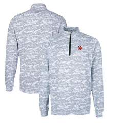 Tampa Bay Buccaneers Cutter & Buck Throwback Logo Traverse Camo Print Stretch Quarter-Zip Pullover Top - Charcoal - NFL
