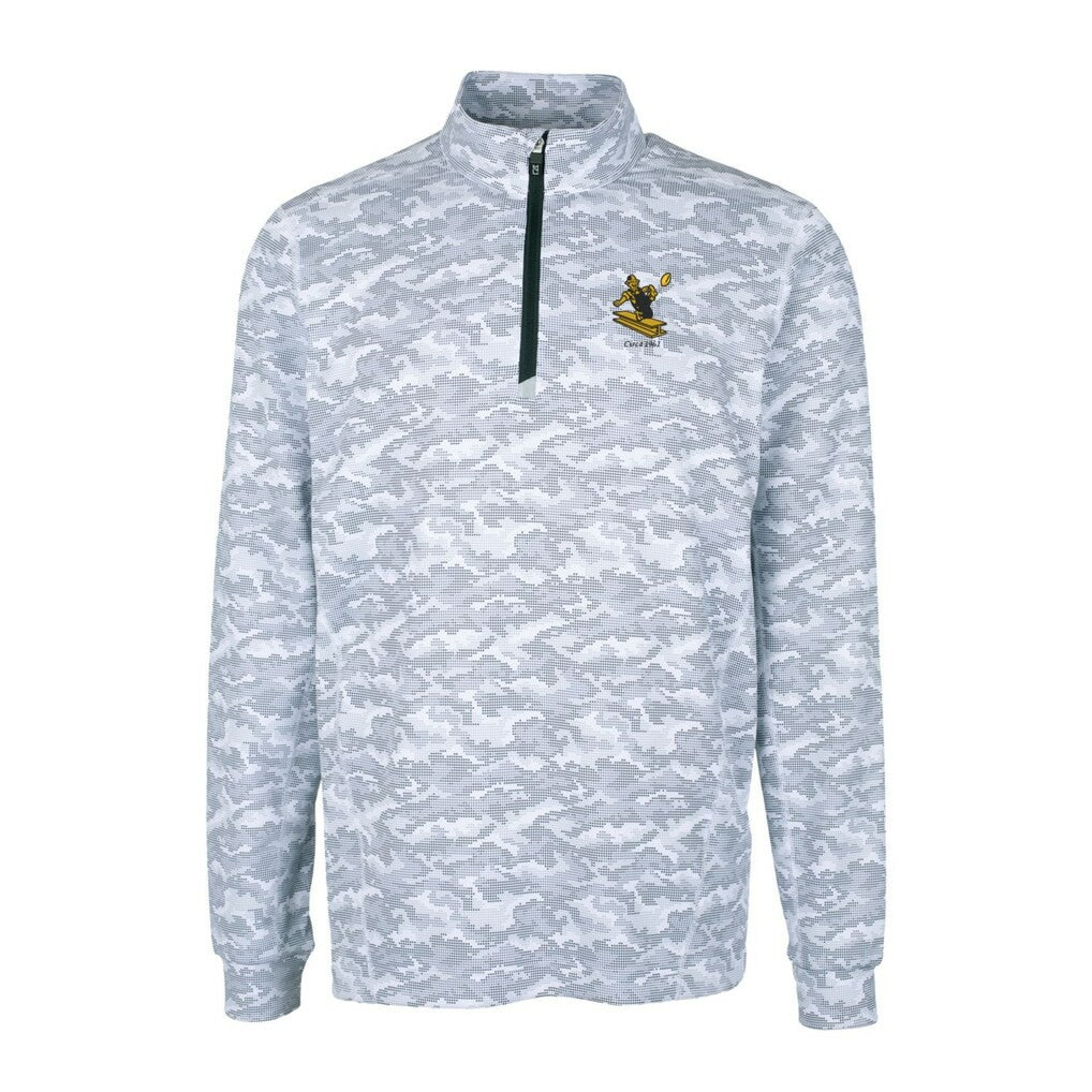 Pittsburgh Steelers Cutter & Buck Throwback Logo Traverse Camo Print Stretch Quarter-Zip Pullover Top - Charcoal - NFL