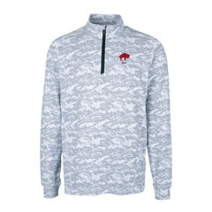 Buffalo Bills Cutter & Buck Throwback Logo Traverse Camo Print Stretch Quarter-Zip Pullover Top - Charcoal - NFL