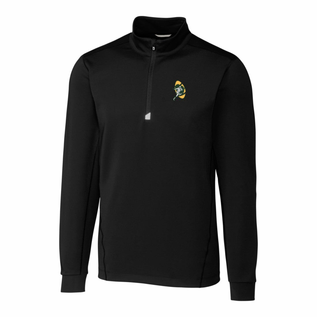 Green Bay Packers Cutter & Buck Throwback Logo Traverse Stretch Quarter-Zip Pullover Top - Black - NFL