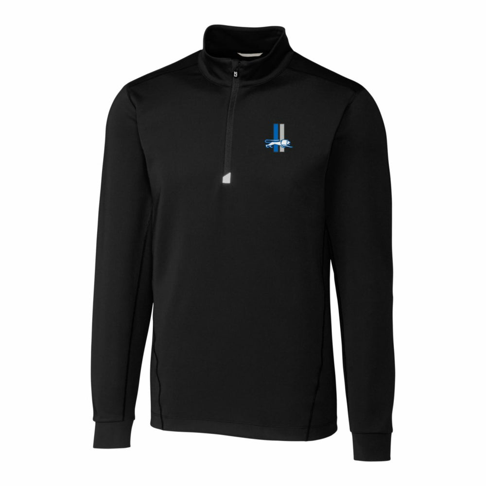 Detroit Lions Cutter & Buck Throwback Logo Traverse Stretch Quarter-Zip Pullover Top - Black - NFL