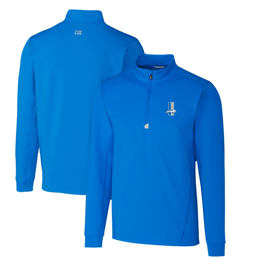 Detroit Lions Cutter & Buck Throwback Logo Traverse Stretch Quarter-Zip Pullover Top - Blue - NFL
