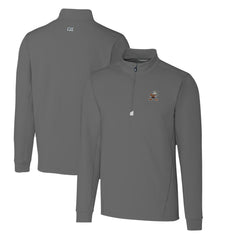 Cleveland Browns Cutter & Buck Throwback Logo Traverse Stretch Quarter-Zip Pullover Top - Steel - NFL