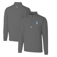 Detroit Lions Cutter & Buck Throwback Logo Traverse Stretch Quarter-Zip Pullover Top - Steel - NFL