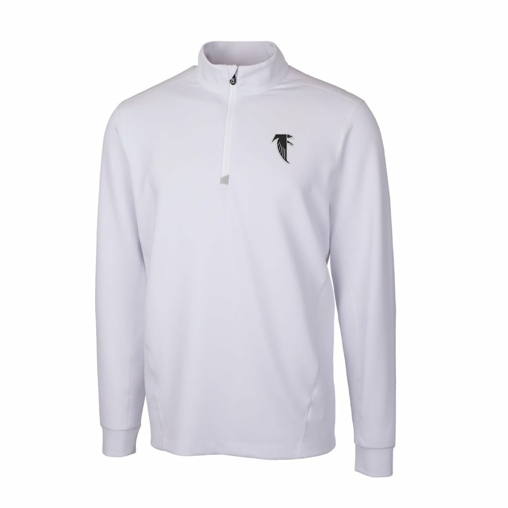 Atlanta Falcons Cutter & Buck Throwback Logo Traverse Stretch Quarter-Zip Pullover Top - White - NFL