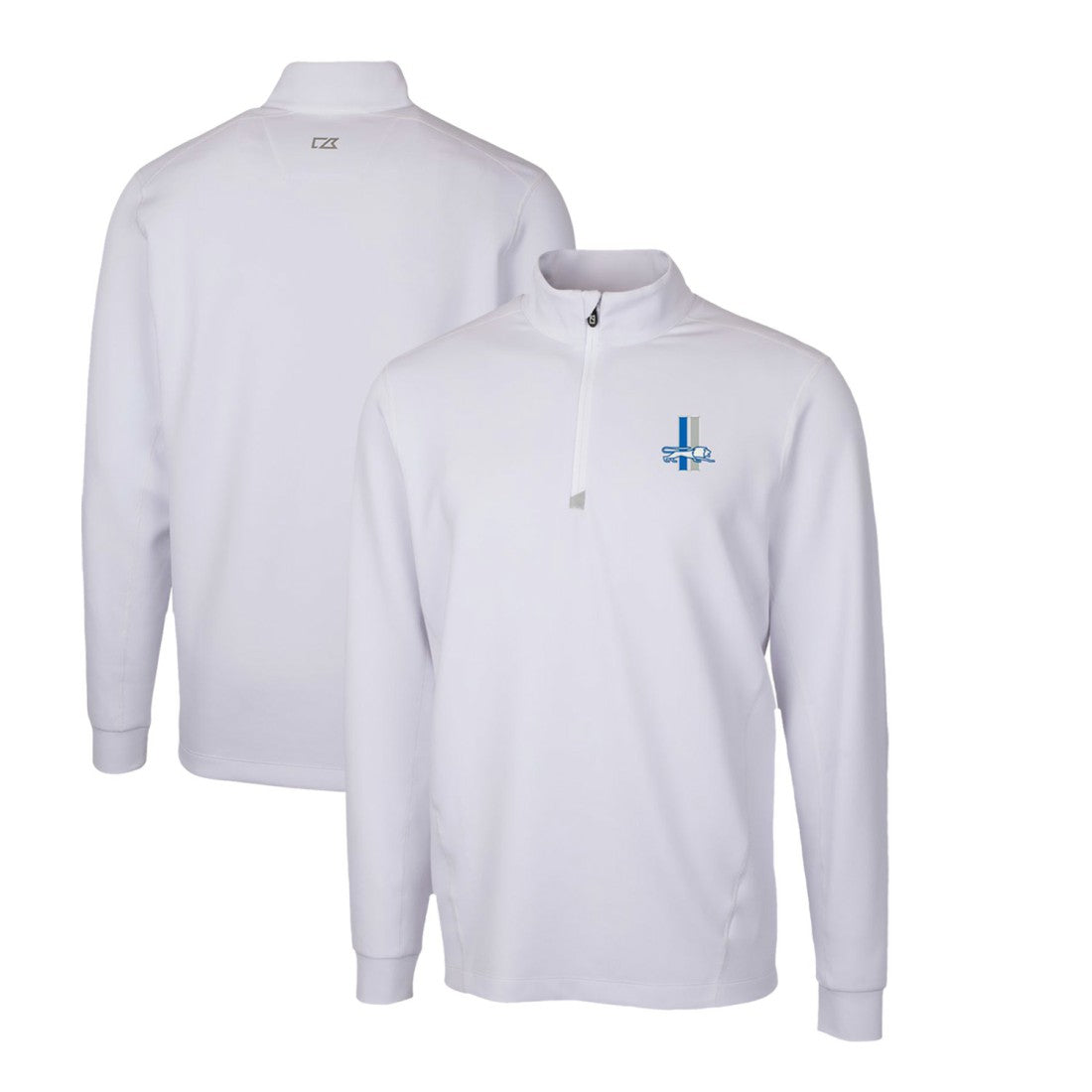 Detroit Lions Cutter & Buck Throwback Logo Traverse Stretch Quarter-Zip Pullover Top - White - NFL