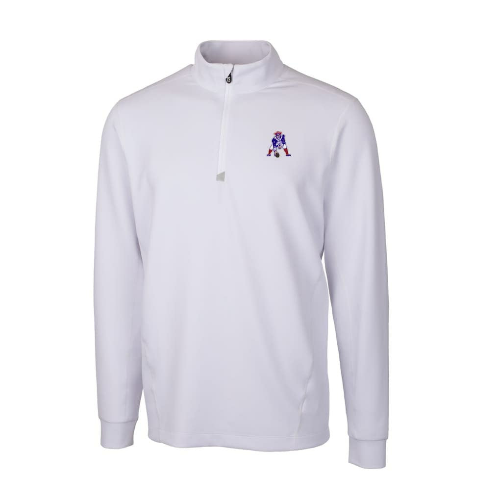 New England Patriots Cutter & Buck Throwback Logo Traverse Stretch Quarter-Zip Pullover Top - White - NFL