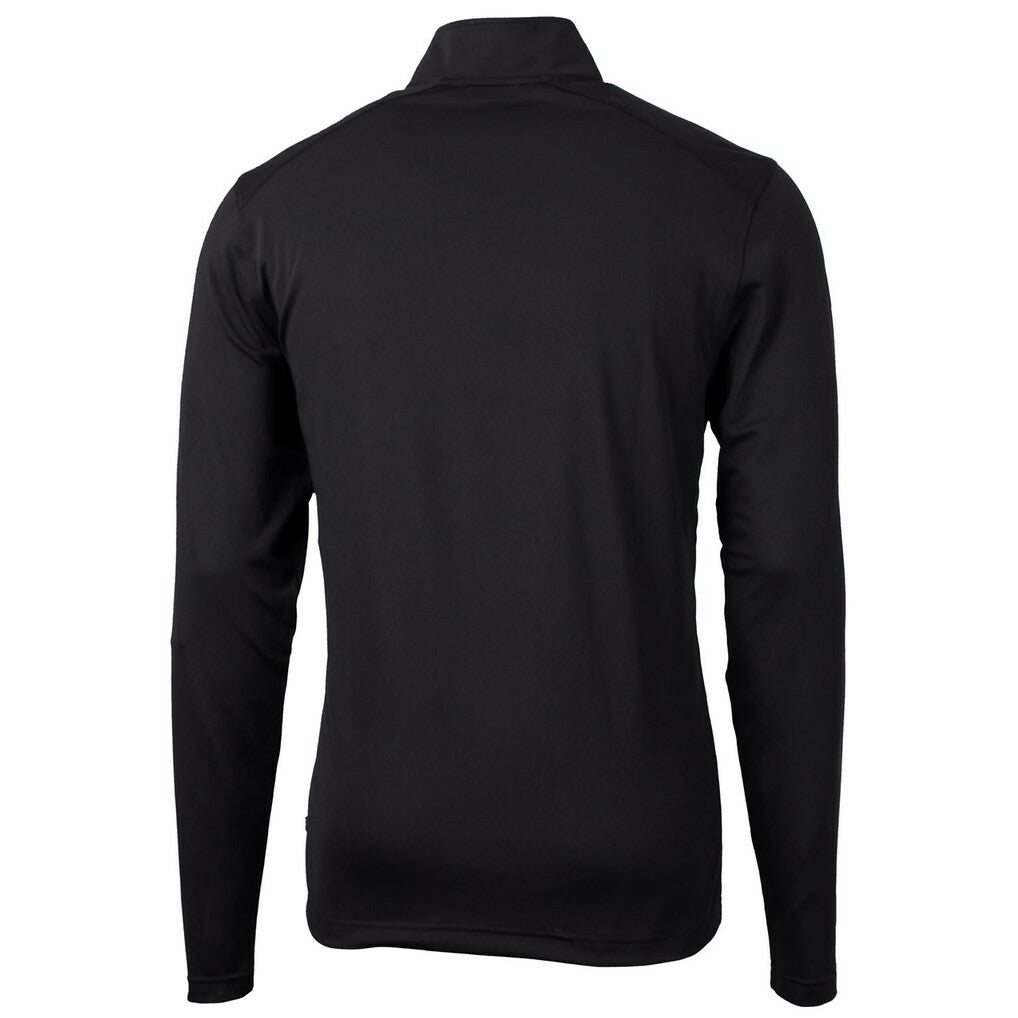 Atlanta Falcons Cutter & Buck Throwback Logo Virtue Eco Pique Recycled Quarter-Zip Pullover Top - Black - NFL