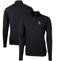 Green Bay Packers Cutter & Buck Throwback Logo Virtue Eco Pique Recycled Quarter-Zip Pullover Top - Black - NFL