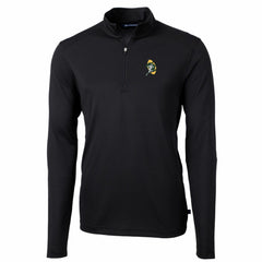 Green Bay Packers Cutter & Buck Throwback Logo Virtue Eco Pique Recycled Quarter-Zip Pullover Top - Black - NFL