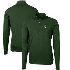Green Bay Packers Cutter & Buck Throwback Logo Virtue Eco Pique Recycled Quarter-Zip Pullover Top - Green - NFL