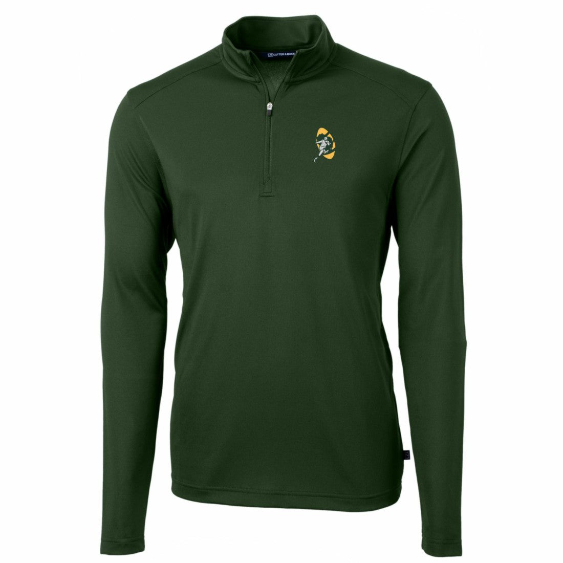 Green Bay Packers Cutter & Buck Throwback Logo Virtue Eco Pique Recycled Quarter-Zip Pullover Top - Green - NFL