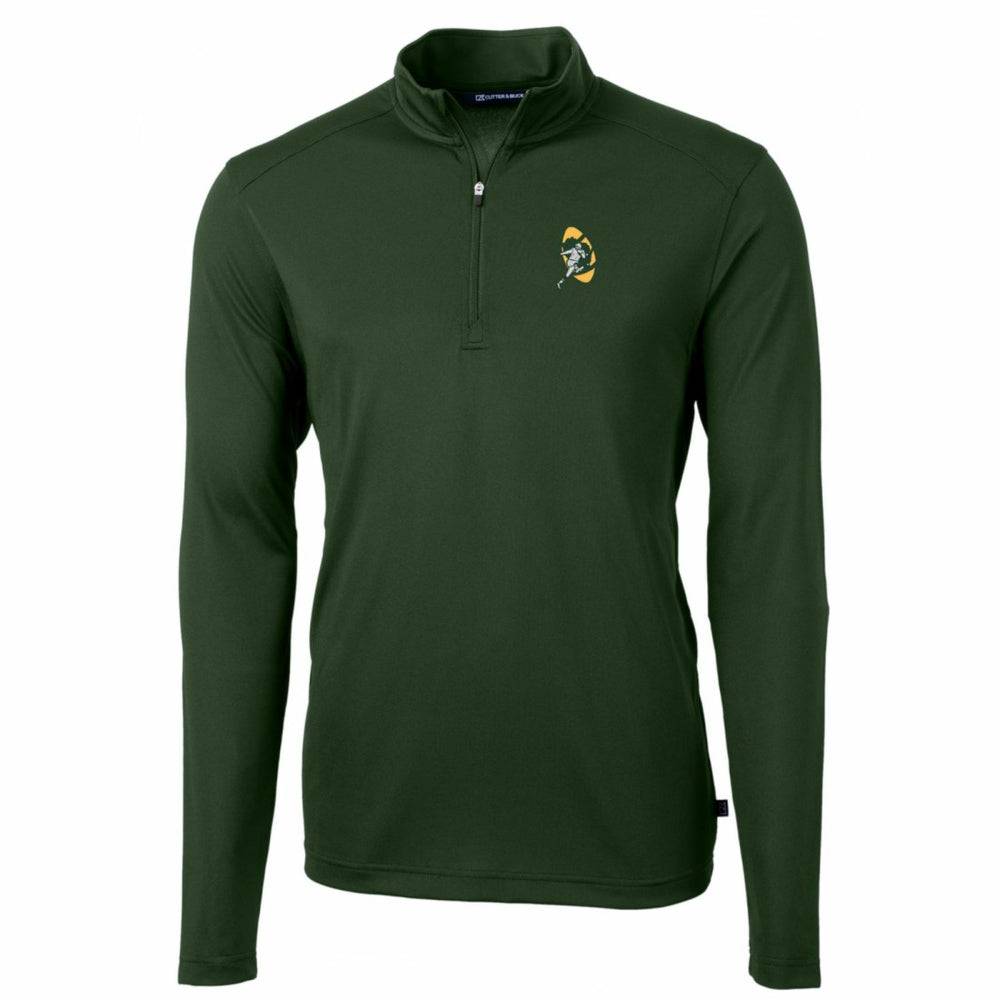 Green Bay Packers Cutter & Buck Throwback Logo Virtue Eco Pique Recycled Quarter-Zip Pullover Top - Green - NFL