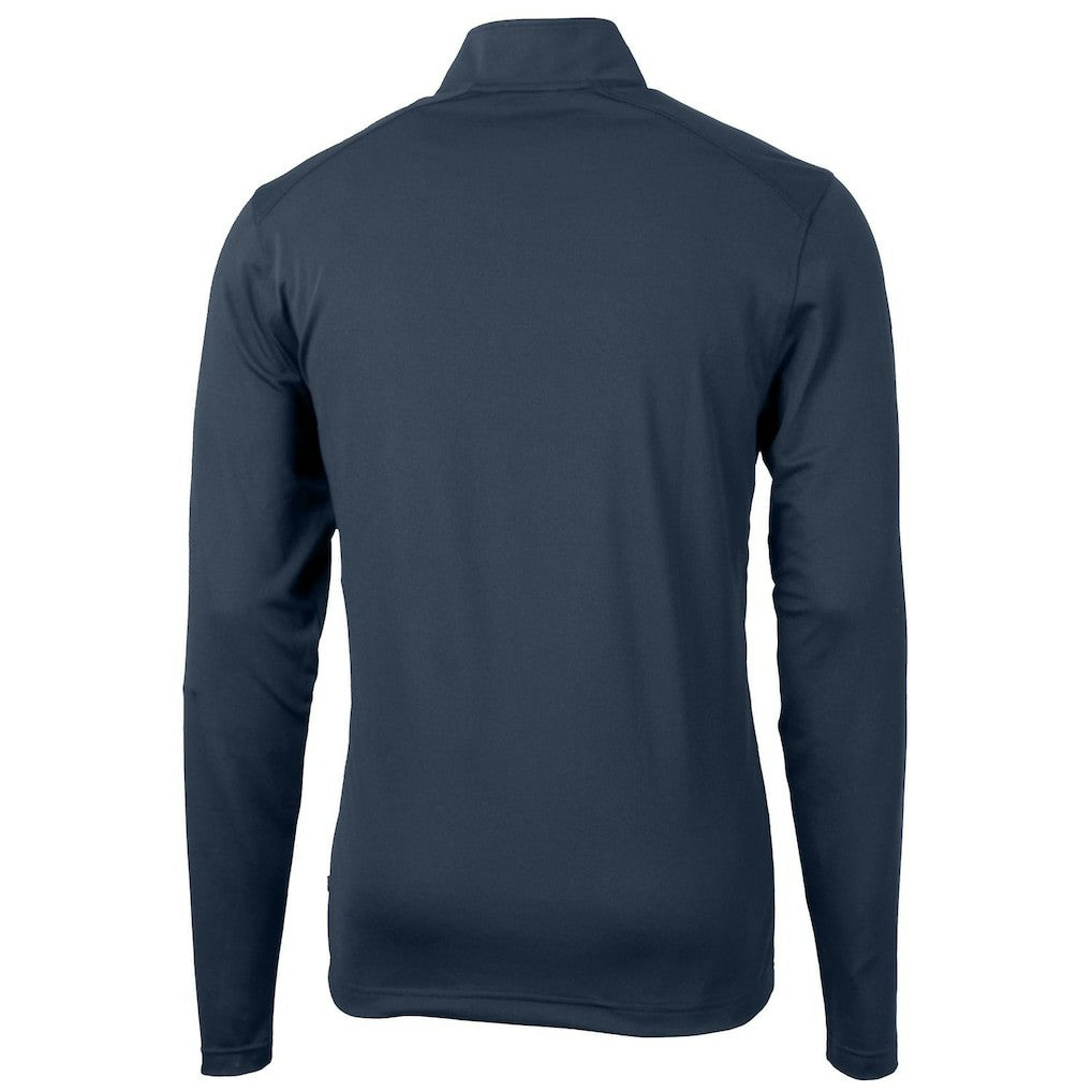 New York Giants Cutter & Buck Throwback Logo Virtue Eco Pique Recycled Quarter-Zip Pullover Top - Navy - NFL