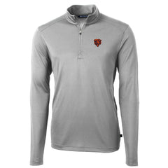 Chicago Bears Cutter & Buck Throwback Logo Virtue Eco Pique Recycled Quarter-Zip Pullover Top - Gray - NFL