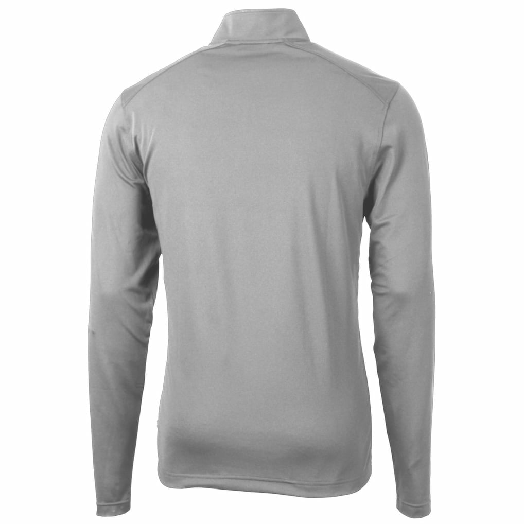 Chicago Bears Cutter & Buck Throwback Logo Virtue Eco Pique Recycled Quarter-Zip Pullover Top - Gray - NFL